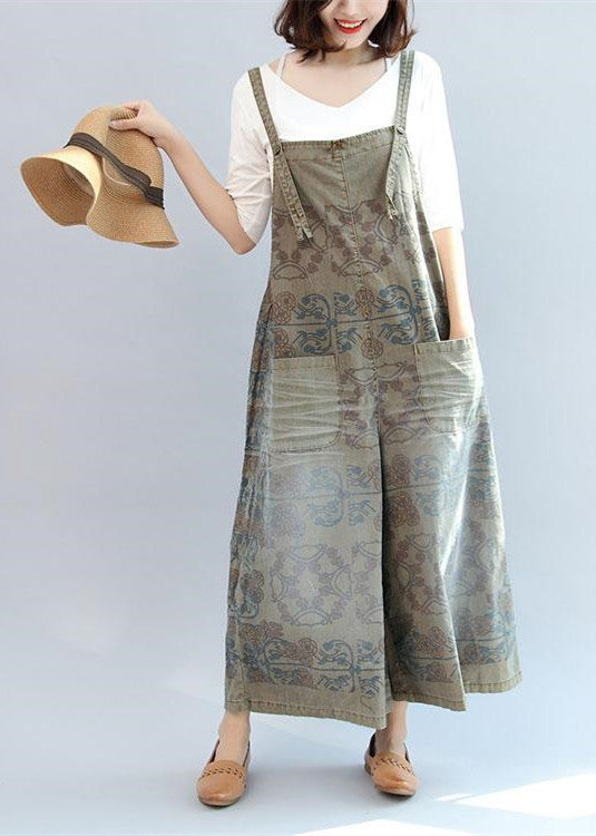 2021 summer prints cotton pants vintage plus size jumpsuit pants